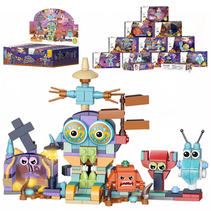 PANDAS 12 1 DIY Halloween Building Block Set Spectre Monster Evil Witch Robot Modelo Juguete Construcción educativa Regalo para niños - Product Image 1