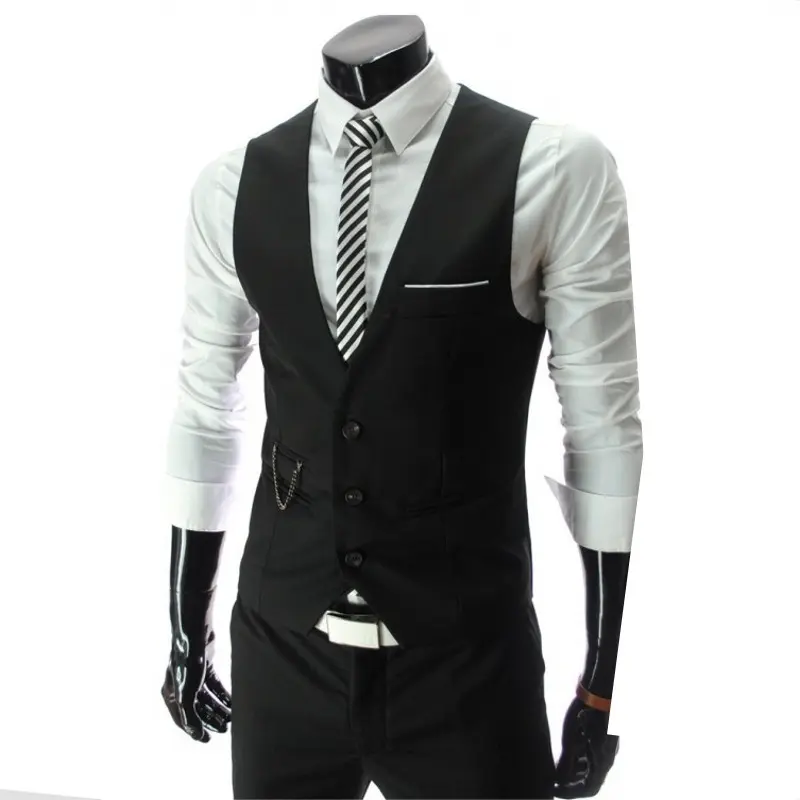 Nouveaux hommes costume gilet coréen Slim travail costume costume gilet hommes meilleur homme vêtements d'affaires