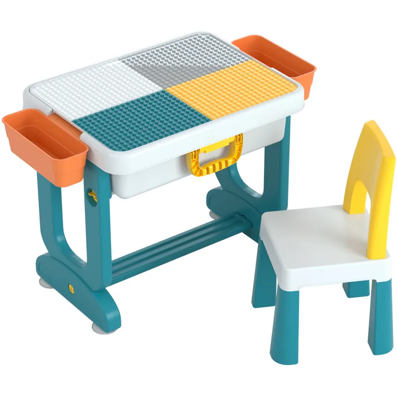 Escritorio de escritura multifunción para niños, silla de mesa de pintura