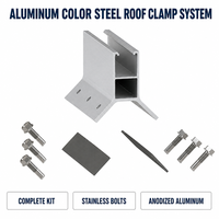 Système de fixation solaire miniature pour toit en acier trapézoïdal, structure de support de panneaux photovoltaïques commerciaux en aluminium anodisé