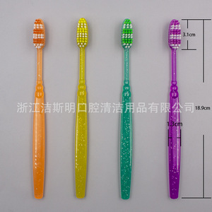 Brosse à dents manuelle transparente personnalisée avec poignée en PP et paillettes, JSM10060, pour adultes, nettoyage des dents coloré - Product Image 3