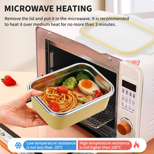 Contenedores de alimentos coreanos, fiambrera de acero inoxidable apta para microondas, caja de aislamiento térmico Bento, caja <span class=keywords><strong>Tiffin</strong></span> aislada a prueba de fugas - Product Image 2