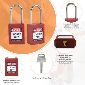 전기 사용자 정의 38mm 강철 걸쇠 잠금 안전 자물쇠 다른 마스터 키 키가있는 내구성 산업 장비 - Product Image 2