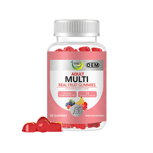 วิตามินรวมแบบกัมมี่สำหรับผู้ใหญ่ รสสตรอว์เบอร์รี ยี่ห้อ OEM พรีเมียม 60 เม็ด ช่วยเสริมวิตามินบีและซี เพิ่มพลังงานและเสริมภูมิคุ้มกันในร่างกาย - Product Image 1
