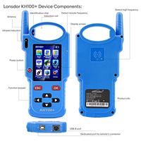Programmateur de clés portable Lonsdor KH100+ avec quatre télécommandes incluses pour TATA et Mahindra