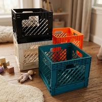 Caisse de rangement pliable en plastique HAOSEN, durable et écologique, légère, empilable et emboîtable pour le stockage alimentaire et l'emballage des légumes