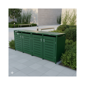 Good Quality Metal Wall-Mounted Collapsible Portable Decorative Outdoor Bin <b>Cover</b> Water Resistant <b>Garden</b> Use EDPTBC000 - Product Image 1