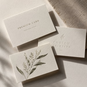 Biglietto di ringraziamento personalizzato in carta testurizzata, motivi botanici minimalisti, opzioni multi-formato per la corrispondenza aziendale - Product Image 1