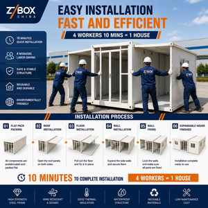 Casa Contenedor Expandible de 40 pies con Techo Inclinado, Villa Modular Prefabricada, Panel Blanco, Casa Moderna de 2 Dormitorios y <span class=keywords><strong>1</strong></span> Baño - Product Image 6