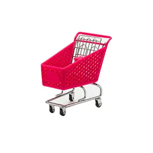 بالجملة بقالة التسوق لعب فتاة-فتاة الوردي معدنية صغيرة عربة التسوق عربة سوبرماركت نموذج منزل اللعب مكتب الاستقبال بالجملة