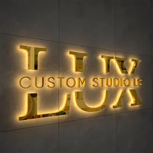 Logo acrílico blanco con luz LED, logo comercial de salón de belleza, tienda de boutique y barbería