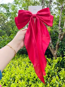 Il più venduto di nuovo Design setoso in raso fermaglio per capelli lunga coda fiocchi Clip per ragazze donne grandi forcina per capelli - Product Image 3