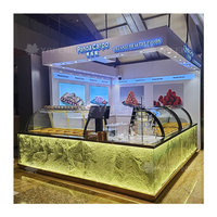 Étagère de présentation de comptoir de boulangerie moderne multifonctionnelle en bois et en verre, armoire à bonbons et à popcorn, vitrine à popcorn polyvalente