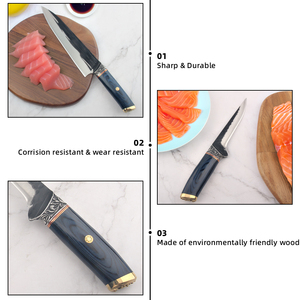 <span class=keywords><strong>3</strong></span> Pcs Chuyên Nghiệp Dao Đặt Tay Cầm Bằng Gỗ 8 Inch Đầu Bếp Dao Đặt Chất Lượng Cao Dao Nhà Bếp - Product Image 4