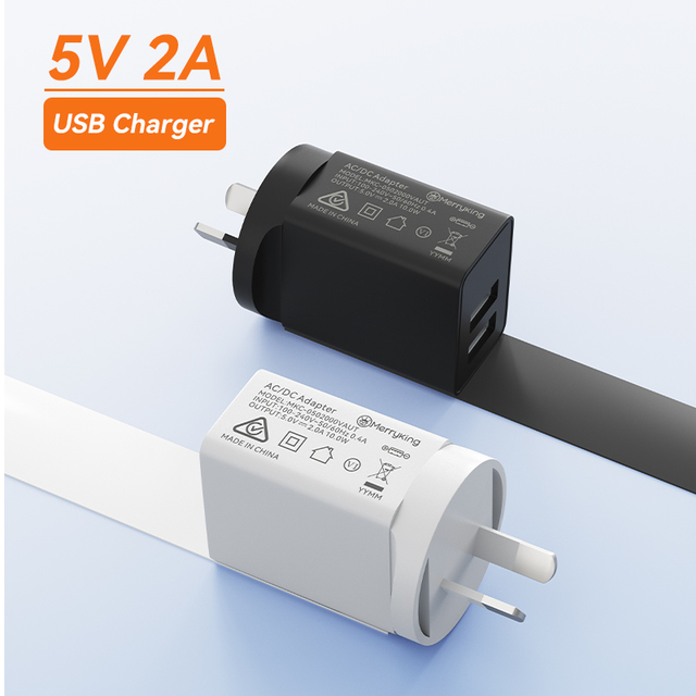 AU UK US EU Universal Plug 5v 1.2a Dual Port Micro USB Wall Charger for Beauty Devices 7W SCP Output with OVP Protection