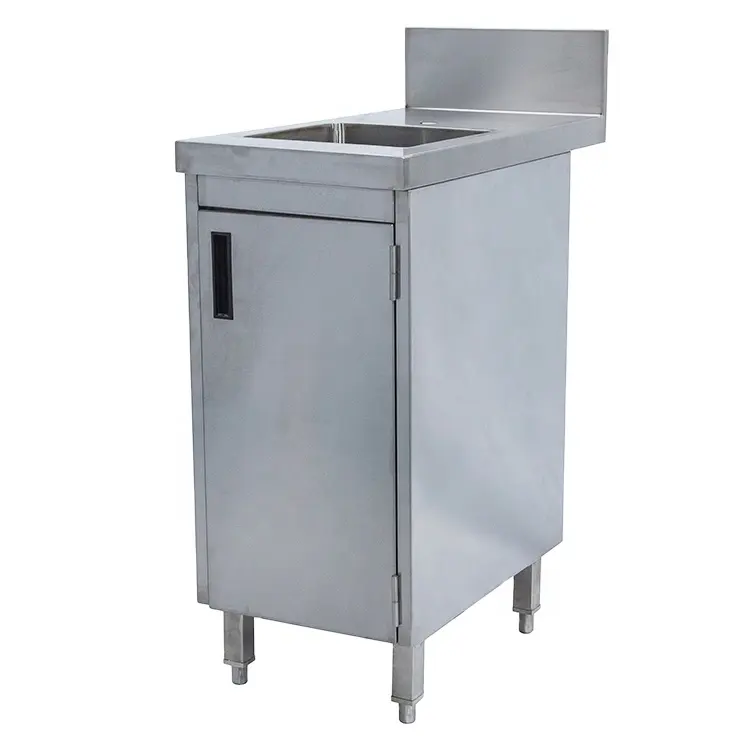 Mueble de cocina de acero inoxidable fregadero de metal gabinete de base