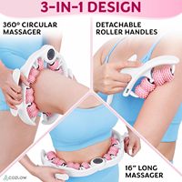 Rouleau de massage anti-cellulite en gros avec poignées amovibles antidérapantes pour les jambes, la taille, les fesses et le massage musculaire du cou