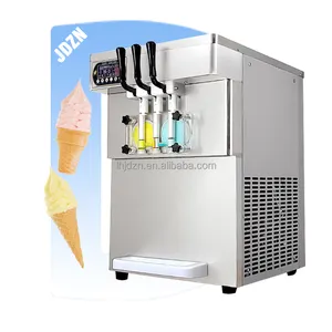 Máquina de helado de 3 boquillas de mesa de acero inoxidable completo, precios mixue, proveedor de máquina de servicio suave