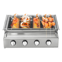 Grill à gaz liquéfié commercial sans fumée en acier inoxydable Garantie Grill de rue extérieur Brochettes Huîtres Gluten