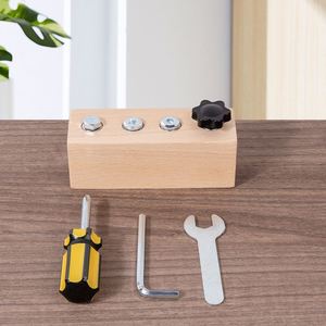 Juguete de Aprendizaje Sensorial Montessori para Niños Pequeños, Juego de Destornilladores de Madera, Herramientas de Actividades con Destornilladores - Product Image 5