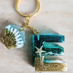 Wholesales Custom Leather Gold Alphabet Lore Resin Letters A-Z Initial Keychain <strong>Molds</strong> With Hole