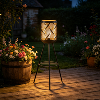 Lampes de jardin d'extérieur, lampes à LED étanches, lampes sur pied en métal artistiques, éclairage solaire pour pelouse, patio
