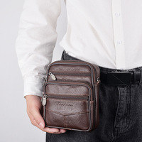 Sac à bandoulière pour homme Marrant, petit sac à bandoulière, en cuir véritable, pochette pour téléphone, ceinture, sac banane, style bandoulière