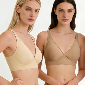 <span class=keywords><strong>Reggiseno</strong></span> in nylon solido invisibile senza ferretto da donna, scollo a V profondo, sottile, morbido, confortevole, per seni grandi, con schiena a U piccola, a mezza coppa - Product Image 1