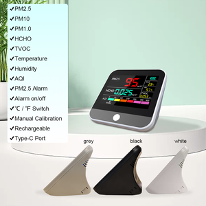 8-in-1 실내 공기질 모니터 지능형 생활 고정밀 PM2.5 모니터 TVOC HCHO AQI 감지기 가스 분석기 OEM 및 ODM - Product Image 2