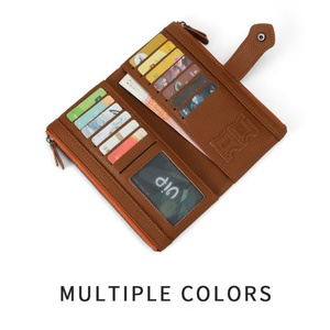 Women's Vintage Large Capacity PU Leather Wallet with Chains Long Clutch <b>Purse</b> for Daily Use Polyester Lining Thread Pattern - Product Image 3