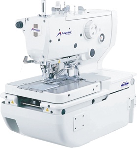 Machine à boutonnières industrielle informatisée à point zigzag à lit plat, série AS9820, avec moteur - Product Image 1