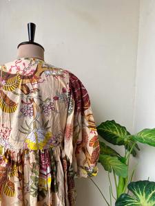 Vestido Mini de Algodón Suave Hecho a Mano para Mujer, Mangas Abullonadas con Estampado Animal, Ecológico, para Fiesta de Novia, Vestido Largo de Verano para Salir de Noche - Product Image 5