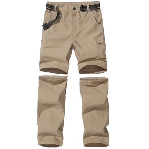 Shorts cargo imperméables et respirants à séchage rapide, pantalon de randonnée convertible taille mi-haute, short utilitaire pour le voyage et le camping - Product Image 1