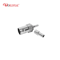 75ohm Q9 BNC-K-1.5 Femelle BNC Jack Fenêtre Ouverte Sertissage RG179 RG179D Slim HD 3G Sdi RF Coaxial Pigtail Câble Connecteur Laiton