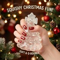 Jouet Squishy Boule d'Eau Transparente Arbre de Noël en Gros, Jouet Sensoriel Anti-Stress à Presser pour Enfants de 5 à 7 Ans, Idéal pour les Fêtes