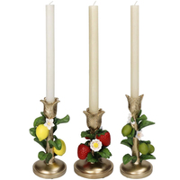 Bâton de bougie conique en résine 3D, pièce centrale personnalisée, citron vert citron, tige de fraise, fleurs de feuille, support de bâton de bougie