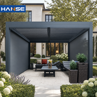 Pergola en aluminium à toit à lames motorisées, structure thermolaquée, auvent extérieur étanche pour terrasse de maison, taille personnalisée