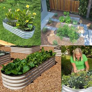 <span class=keywords><strong>Jardinière</strong></span> extérieure en métal Offre Spéciale galvanisé, Kit de lit de jardin surélevé, boîtes avec pieds pour la plantation - Product Image 4