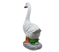 Statue d'oie blanche en résine décoration de patio de pelouse de jardin artisanat en résine