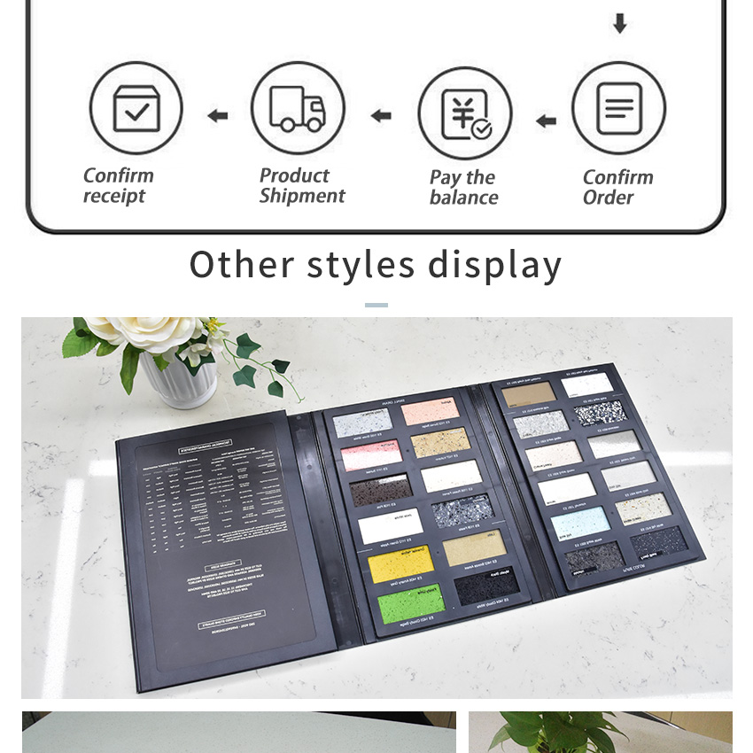 New Design Factory Plastic Stone Sample Catalog Display Board Ceramic Marble Granite Quartz Panel Folder Tile Sample Book Binder