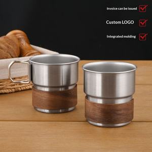 Tasse à café portable pliable en acier inoxydable 304, isolée, anti-brûlure, avec sangle, pour le camping en extérieur - Product Image 3