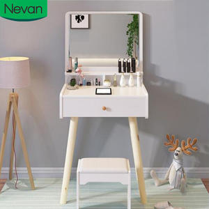 Mobilier de chambre au design moderne <span class=keywords><strong>Commode</strong></span> avec tiroir blanche à bas prix Coiffeuse pour filles Petite coiffeuse avec miroir - Product Image 1