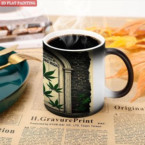 Frosted Black <b>Ceramic</b> Mug 11oz Heat Sensitive Color Changing Magic Drinking <b>Cup</b> - Product Image 5