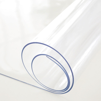 Vente en gros 0.5mm-2mm Couverture de table de fête Nappe en plastique transparent imperméable Couverture de table en vinyle