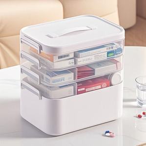 Kit di Pronto Soccorso Familiare, Organizzatore Medico di Grande Capacità, Cassetta dei Medicinali Trasparente, Scatola Portamedicinali in Offerta - Product Image 3