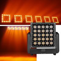 Projecteur de scène LED RVBW 4-en-1 matriciel 5x5 super lumineux à tête mobile avec anneau halo pour discothèque, boîte de nuit, théâtre, spectacle musical