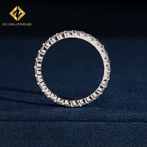 แหวนเพชรทรงกลมจาก ZUANFA JEWELRY เพชรเลี้ยงในห้องปฏิบัติการ ดีไซน์แบบเต็มวง สามารถสวมซ้อนกันได้ เหมาะสำหรับเป็นแหวนแต่งงานสำหรับผู้หญิง - Product Image 4