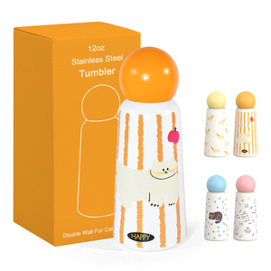 Botella de Agua Térmica de Acero Inoxidable 316L, Diseño Infantil con Tapa Decorativa, Portátil para Estudiantes, Mantiene el Calor por 12 Horas - Product Image 1