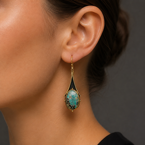 Orecchini a forma di fiore con texture colorata, gioielli retrò da donna per tutti i giorni, idee regalo - Product Image 2