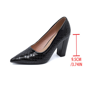 <span class=keywords><strong>Zapatos</strong></span> de Tacón Grueso con Punta en Pico y Tacón Bajo de <span class=keywords><strong>Charol</strong></span> para <span class=keywords><strong>Mujer</strong></span>, Tallas Grandes 40-43 - Product Image 6